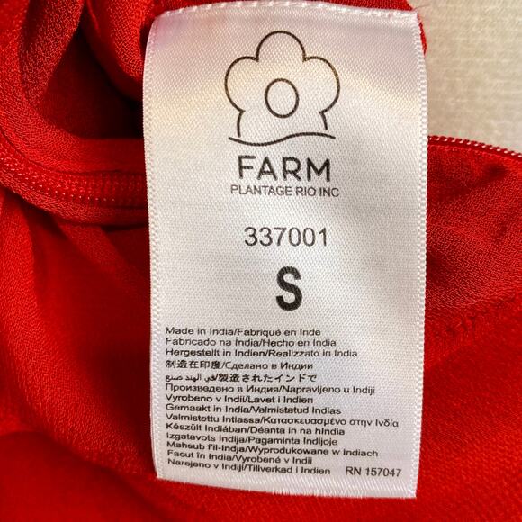 NWT Farm Rio Red Long Sleeve Sheer Stripe Peplum Blouse – Size Small - Picture 7 of 13